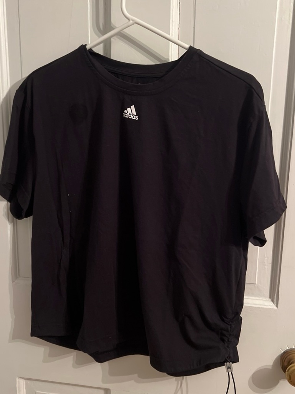 adidas Black Short Sleeve Crew Tee with Center Logo